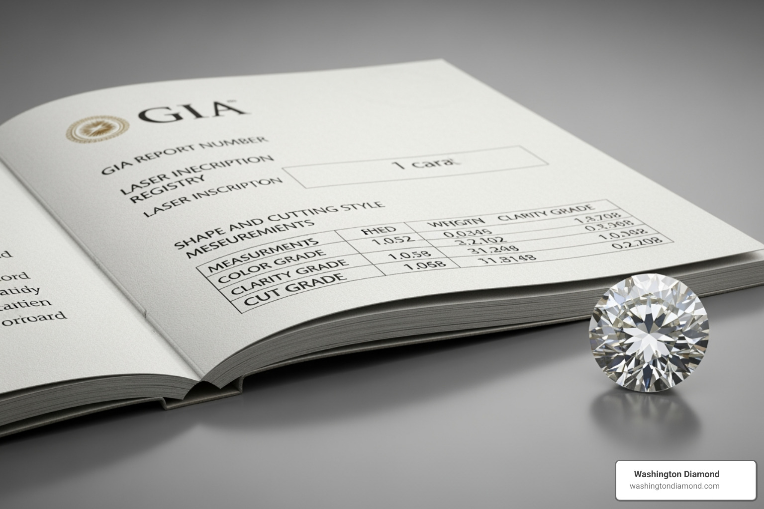 Gemstone certificate with QR code for online verification